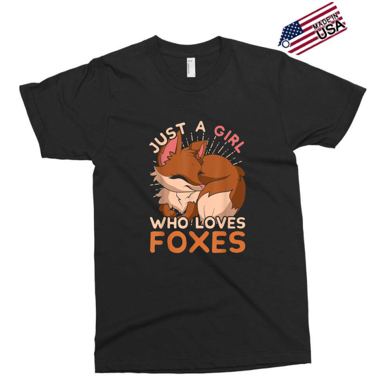 Just A Girl Who Loves Foxes Cute Wild Animal Women Gift Fox Exclusive T-shirt by RachelRenePeckham | Artistshot