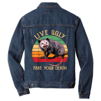 Live Ugly Fake Your Death Vintage Ugly Possum T Shirt Men Denim Jacket | Artistshot