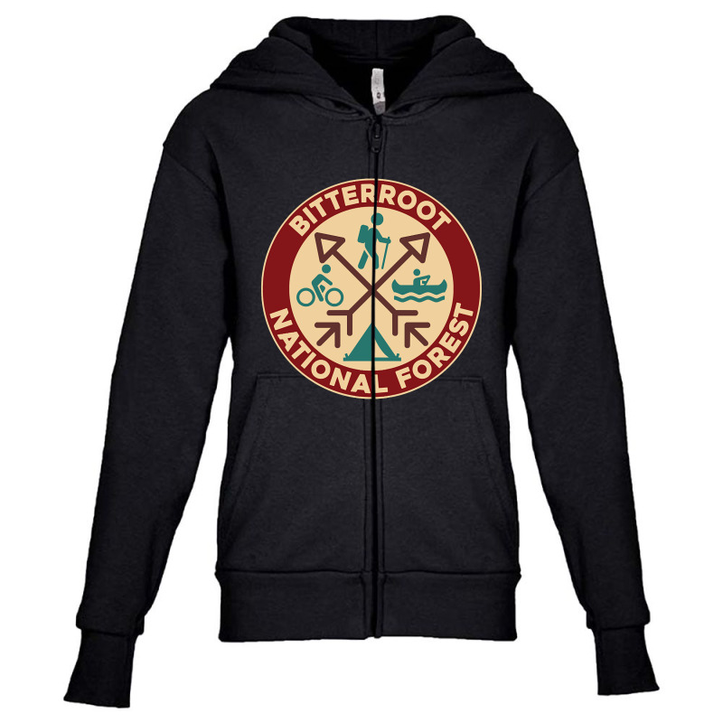 Bitterroot National Forest-f06pg Youth Zipper Hoodie by kayakbetween30 | Artistshot