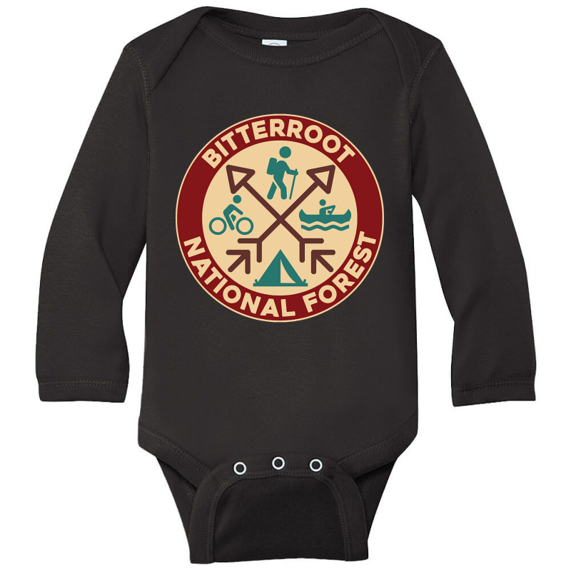 Bitterroot National Forest-f06pg Long Sleeve Baby Bodysuit by kayakbetween30 | Artistshot