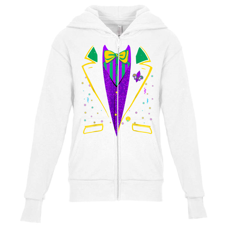 Mardi Gras Tuxedo Costume Carnival Parade Design T Shirt Youth Zipper Hoodie | Artistshot