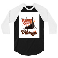 Vikings  Green Retro 3/4 Sleeve Shirt | Artistshot