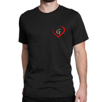 Trending Letter G Initial Valentines Day Couple For Him And Her Classic T-shirt | Artistshot