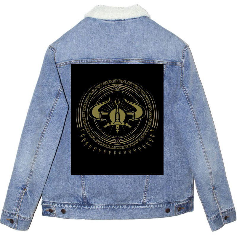 Viking Design  Vintage Aesthetic Unisex Sherpa-lined Denim Jacket | Artistshot