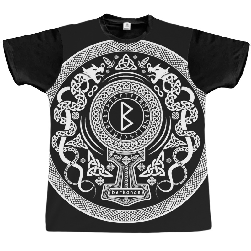 Berkanan Berkano Elder Futhark Runes Ancient Rune Symbol In White Graphic T-shirt by currentlyderby559 | Artistshot