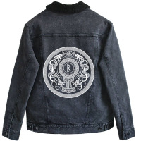 Berkanan Berkano Elder Futhark Runes Ancient Rune Symbol In White Unisex Sherpa-lined Denim Jacket | Artistshot