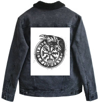 Vikingvegvisir Tattoo Norse Mythology  Humor Unisex Sherpa-lined Denim Jacket | Artistshot