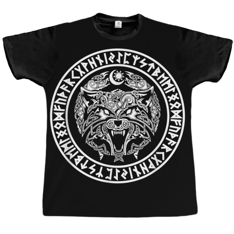 Viking Fenriswolf Fenrir Emblem Norse Mythology  Yellow Graphic T-shirt | Artistshot