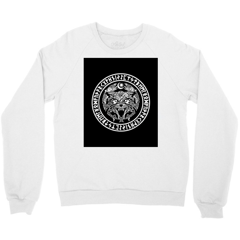 Viking Fenriswolf Fenrir Emblem Norse Mythology  Yellow Crewneck Sweatshirt | Artistshot