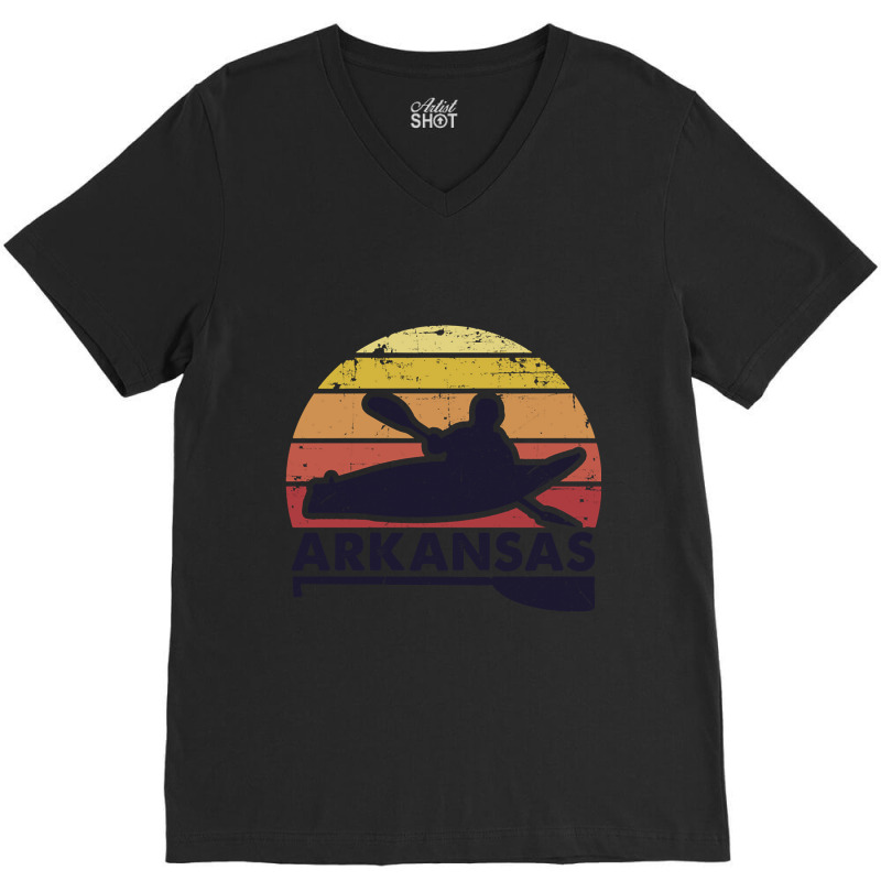 Arkansas Kayaking Gift V-Neck Tee by fumbledeafness270 | Artistshot