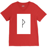 Viking Norse Rune Wunjo Simple Black Amp White  Red Cool V-neck Tee | Artistshot