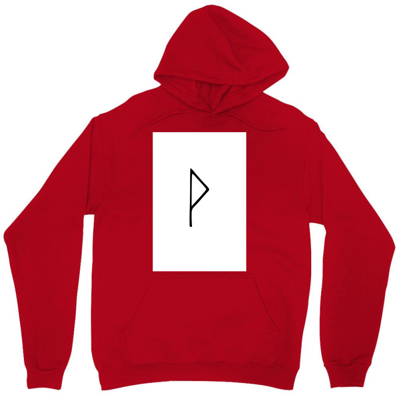 Viking Norse Rune Wunjo Simple Black Amp White  Red Cool Unisex Hoodie | Artistshot