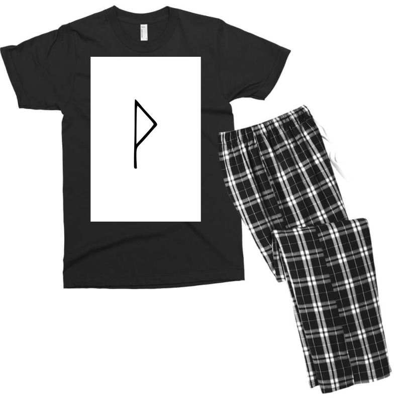 Viking Norse Rune Wunjo Simple Black Amp White  Red Cool Men's T-shirt Pajama Set | Artistshot