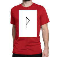 Viking Norse Rune Wunjo Simple Black Amp White  Red Cool Classic T-shirt | Artistshot