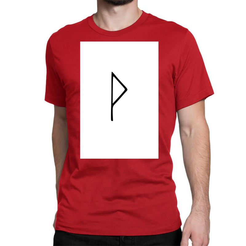 Viking Norse Rune Wunjo Simple Black Amp White  Red Cool Classic T-shirt | Artistshot