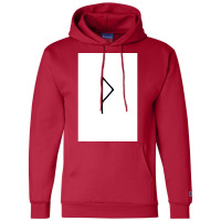 Viking Norse Rune Wunjo Simple Black Amp White  Red Cool Champion Hoodie | Artistshot