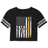 American Skydiver Usa Flag Scorecard Crop Tee | Artistshot