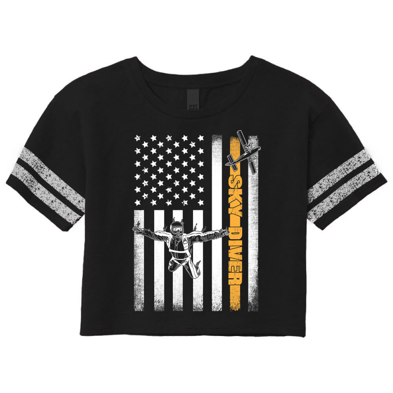 American Skydiver Usa Flag Scorecard Crop Tee by fashionghetto297 | Artistshot