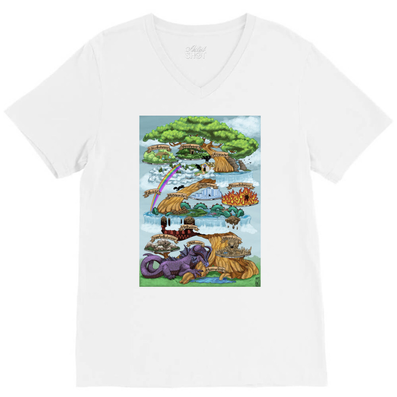 Yggdrasill The Nine Worlds  Funny Quote Tumblr V-neck Tee | Artistshot