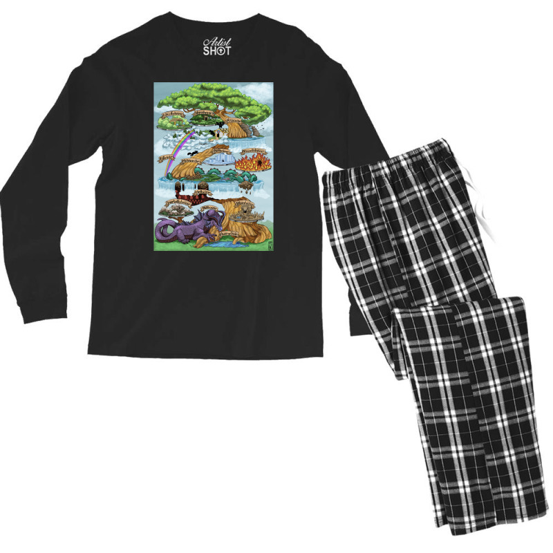 Yggdrasill The Nine Worlds  Funny Quote Tumblr Men's Long Sleeve Pajama Set | Artistshot