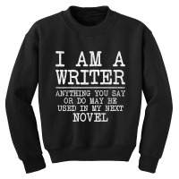 Cool Writer Art For Men Women Novel Author Writing Novelist Youth Sweatshirt | Artistshot