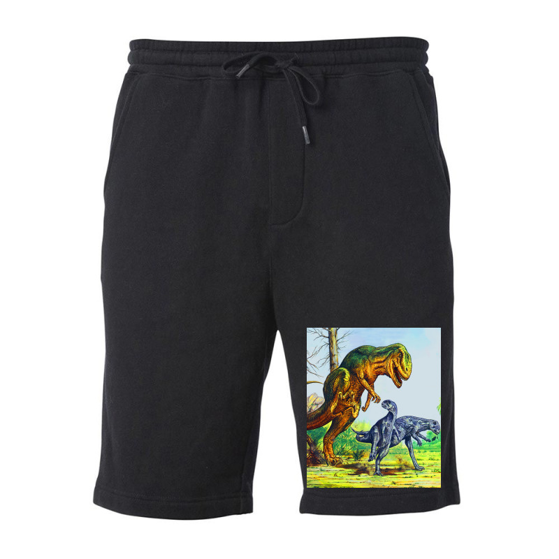 Allosaurus Vs Dryosaurus Poster Music Fleece Short | Artistshot