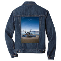 Viking Ship Sculpture Reykjavik Iceland  Aesthetic Hipster Men Denim Jacket | Artistshot