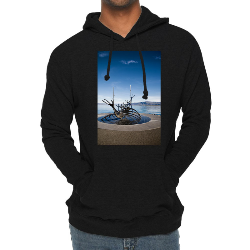 Viking Ship Sculpture Reykjavik Iceland  Aesthetic Hipster Lightweight Hoodie | Artistshot