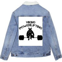 Viking Training Powerlifting Bodybuilding Fitness  80s Nostalgia Unisex Sherpa-lined Denim Jacket | Artistshot