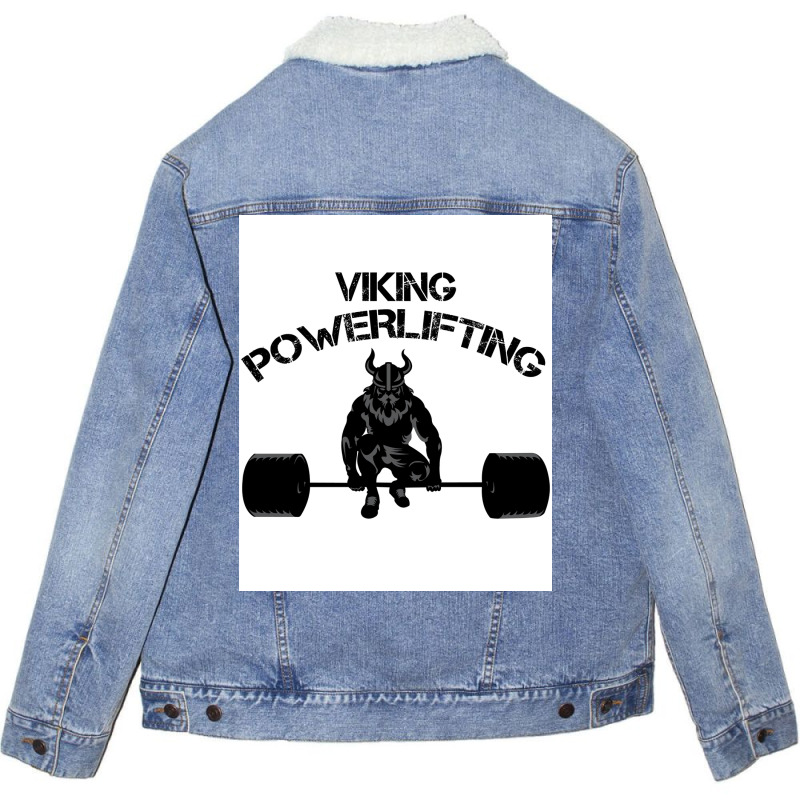 Viking Training Powerlifting Bodybuilding Fitness  80s Nostalgia Unisex Sherpa-lined Denim Jacket | Artistshot