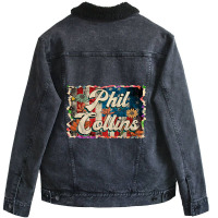 Lovely Phil Retro Pattern 80s 90s Birthday Flowers Style Unisex Sherpa-lined Denim Jacket | Artistshot