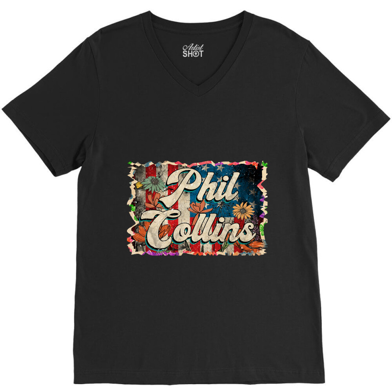 Lovely Phil Retro Pattern 80s 90s Birthday Flowers Style V-neck Tee | Artistshot