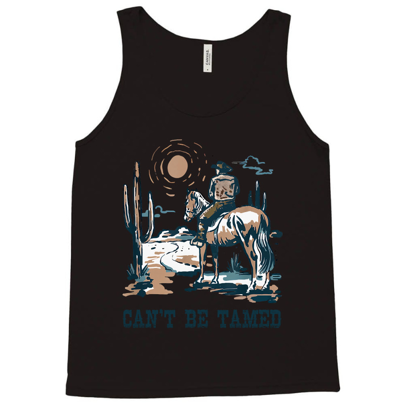 Can?t Be Tamed Music Country 70s 80s Cowboy Boots Horseback Tank Top by mysofiazo | Artistshot