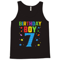 Cute 7th Birthday Gift 7 Years Old Block Building Boys Kids Tank Top | Artistshot