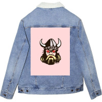 Viking Valentines Love Eyes  Humor Unisex Sherpa-lined Denim Jacket | Artistshot