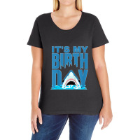 Kids Blue Shark Birthday Shark Bite Its My Birthday Girls Boys Ladies Curvy T-shirt | Artistshot