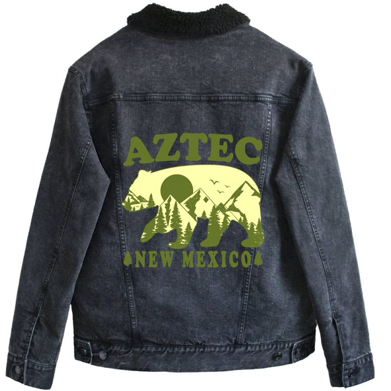 Aztec New Mexico Mountain View Unisex Sherpa-Lined Denim Jacket by genuinelyseriously4 | Artistshot