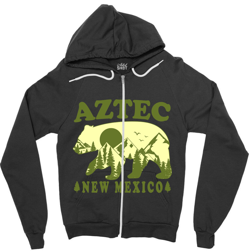 Aztec New Mexico Mountain View Zipper Hoodie by genuinelyseriously4 | Artistshot