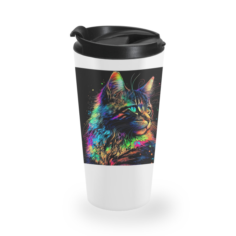 Cat Colorful Popart Travel Mug | Artistshot