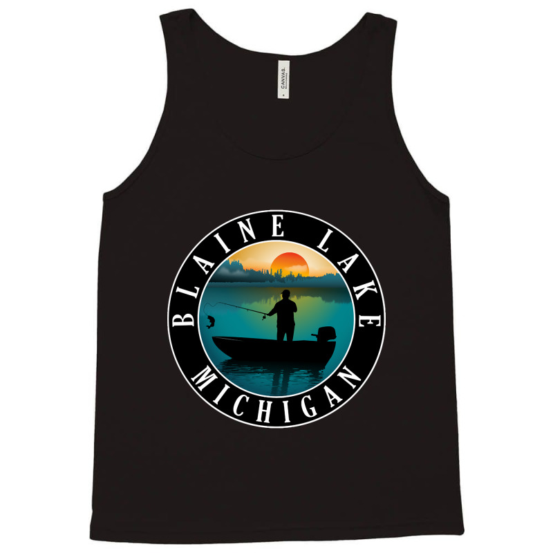 Blaine Lake Fishing Michigan Sunset Tank Top | Artistshot