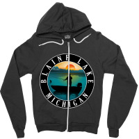 Blaine Lake Fishing Michigan Sunset Zipper Hoodie | Artistshot