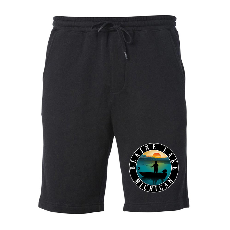 Blaine Lake Fishing Michigan Sunset Fleece Short | Artistshot