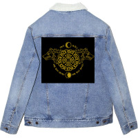 Viking Wolves Skoll And Hati  Girl Unisex Sherpa-lined Denim Jacket | Artistshot