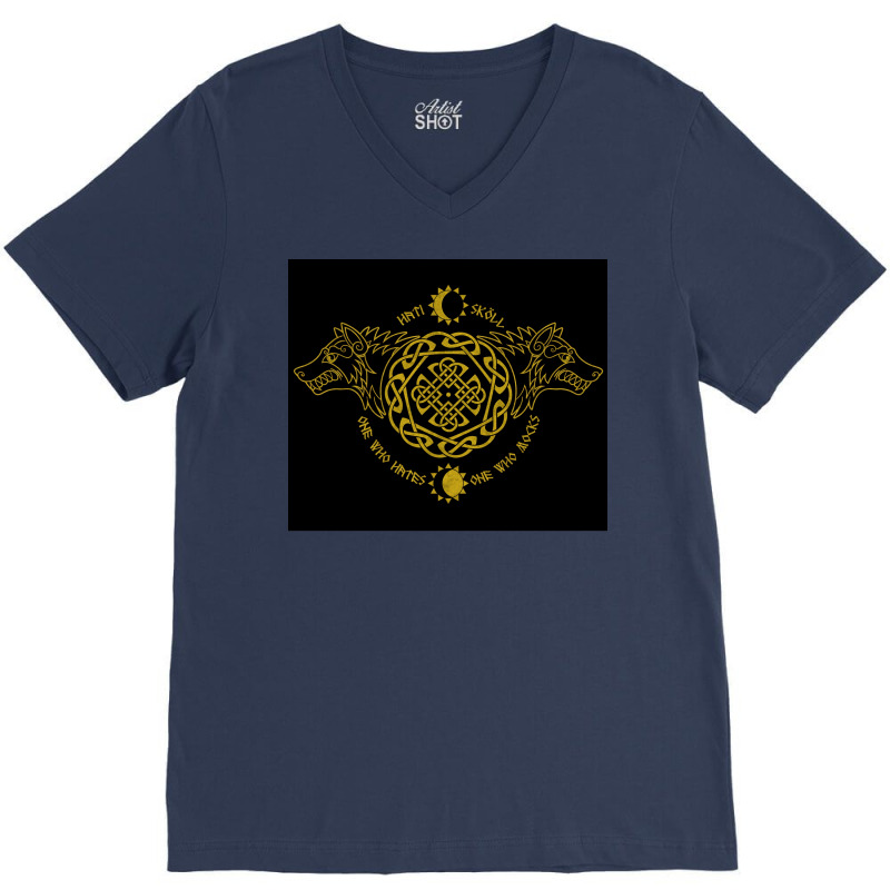 Viking Wolves Skoll And Hati  Girl V-neck Tee | Artistshot