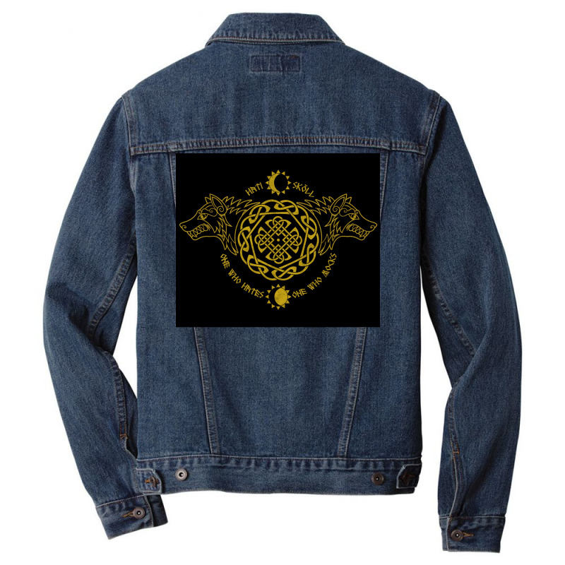 Viking Wolves Skoll And Hati  Girl Men Denim Jacket | Artistshot