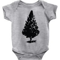 Christmas Tree Design, Tree Artwork, Single Tree Design, Conifer Baby Bodysuit | Artistshot