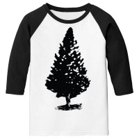 Christmas Tree Design, Tree Artwork, Single Tree Design, Conifer Youth 3/4 Sleeve | Artistshot