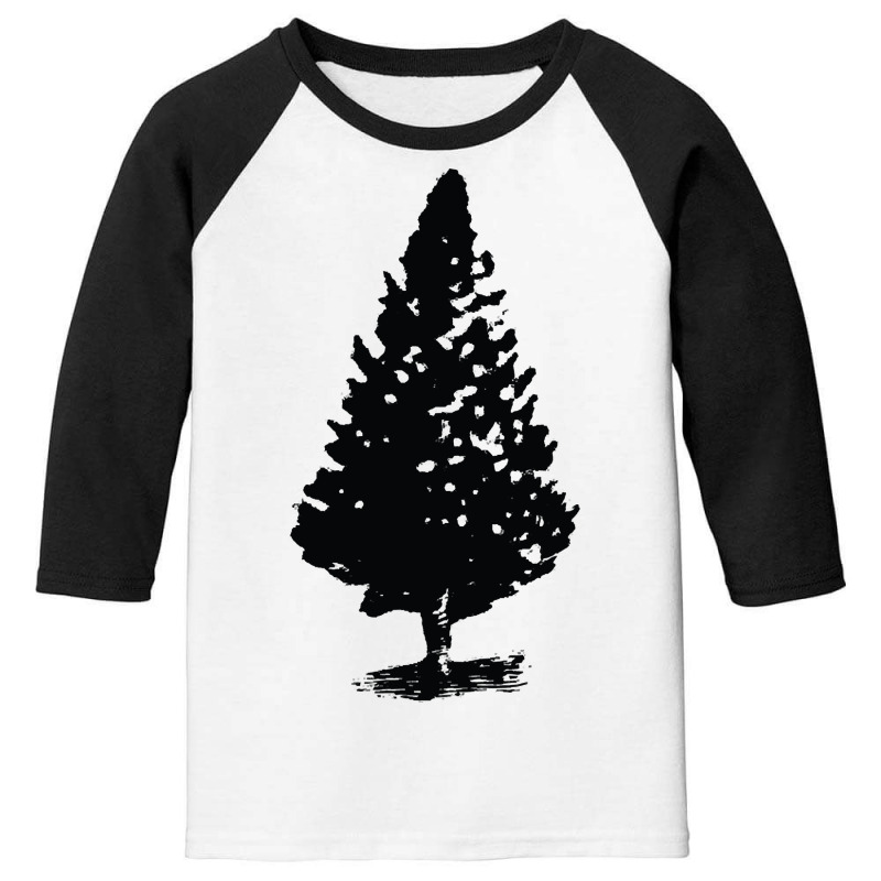 Christmas Tree Design, Tree Artwork, Single Tree Design, Conifer Youth 3/4 Sleeve by traumafemales188 | Artistshot