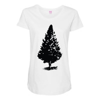 Christmas Tree Design, Tree Artwork, Single Tree Design, Conifer Maternity Scoop Neck T-shirt | Artistshot