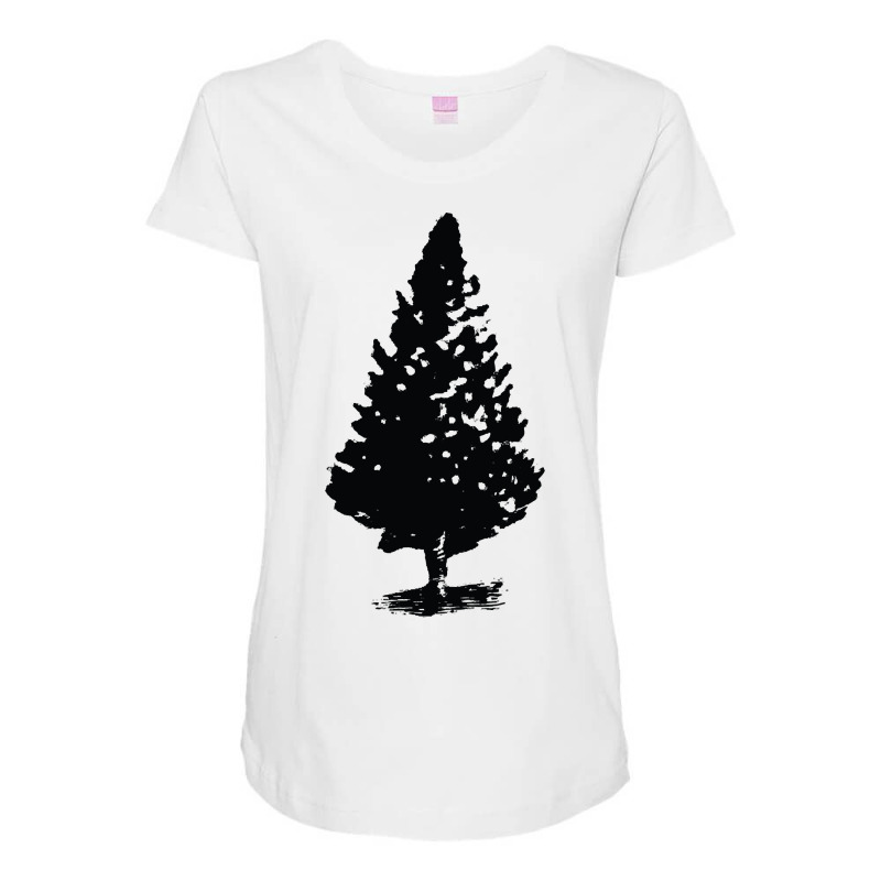 Christmas Tree Design, Tree Artwork, Single Tree Design, Conifer Maternity Scoop Neck T-shirt by traumafemales188 | Artistshot